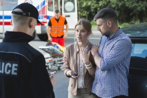 police after a car crash